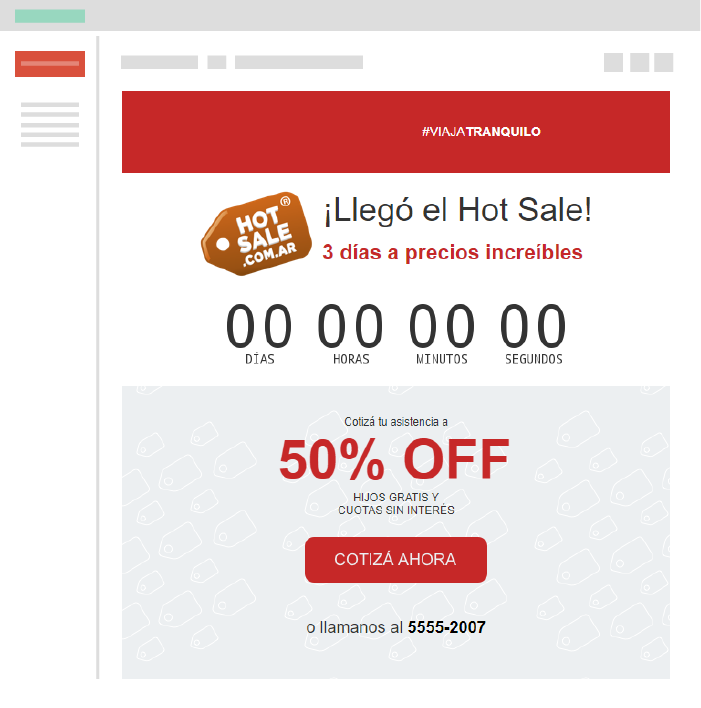 Sentido de urgencia en publicidad Hot Sale Búsquedas de ahorro