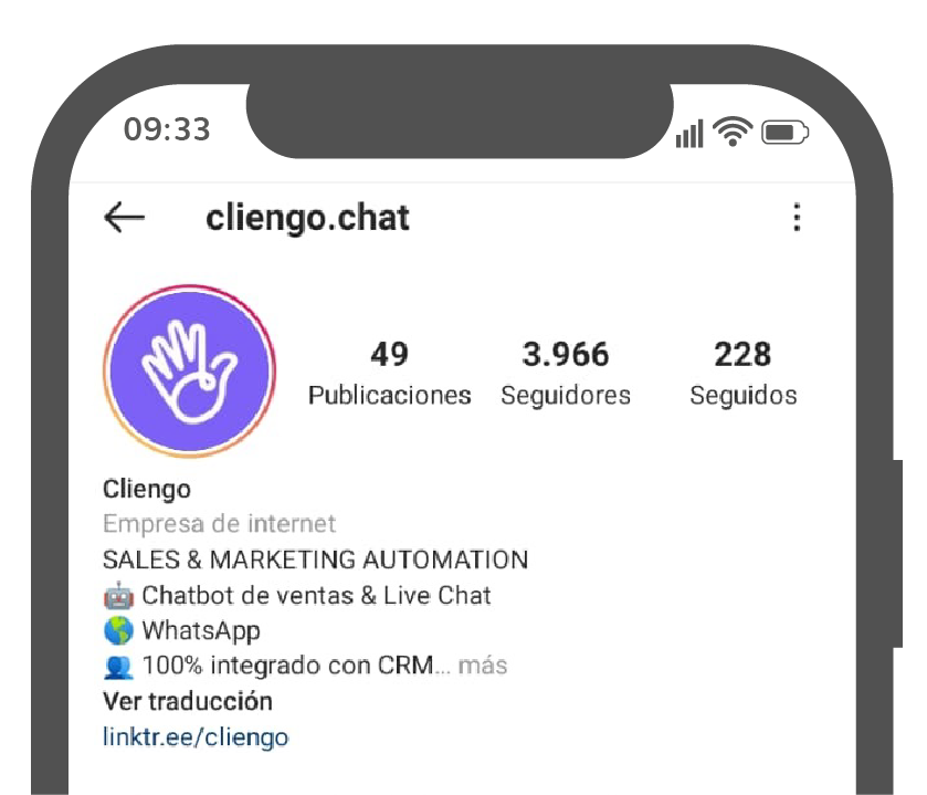 Biografía Instagram de Cliengo