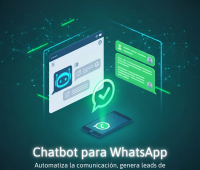 Ilustración de chatbot para WhatsApp que automatiza la comunicación empresarial, genera leads de calidad y mejora la atención al cliente con inteligencia artificial.